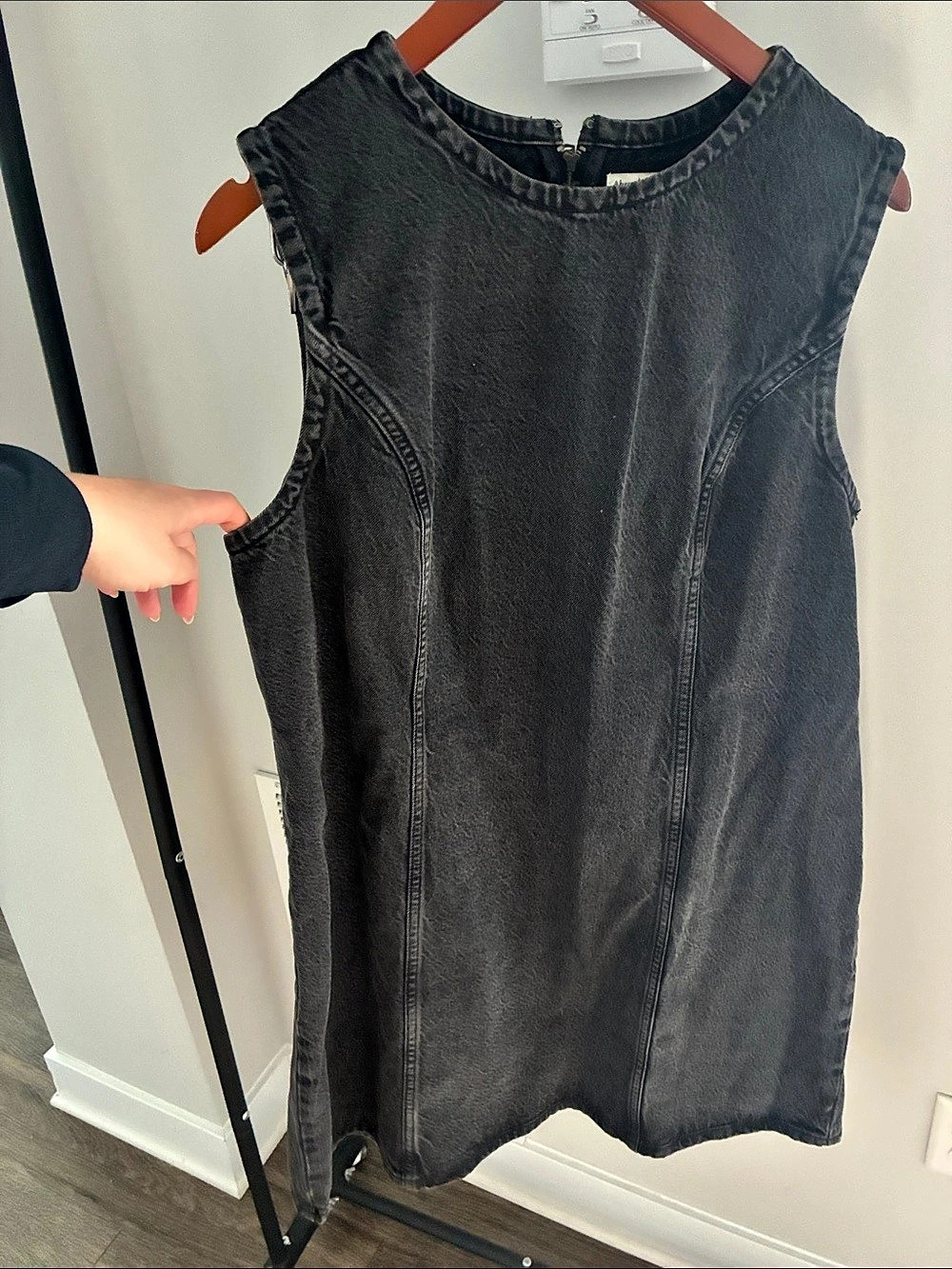 Abercrombie & Fitch Denim Shift Mini Dress Black XL